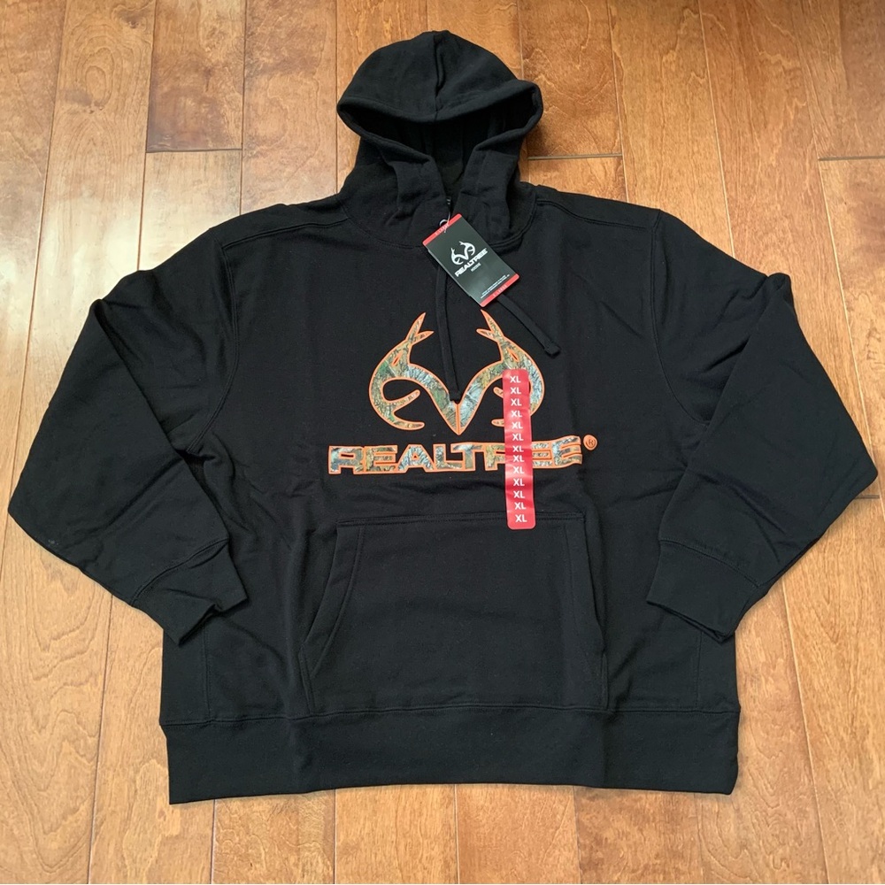 Realtree Men’s size XL Black  camo hoodie sweatshirt
